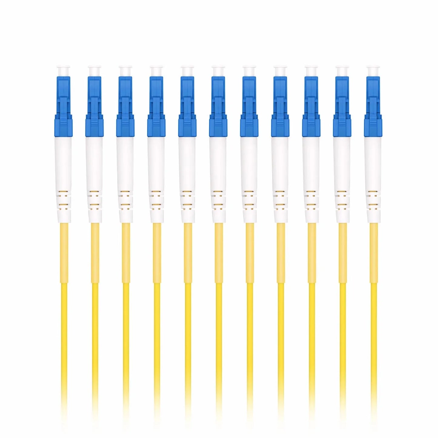 1m (3ft) Fiber Patch Cable, 1 Fiber, LC UPC Simplex to SC APC Simplex, Single Mode (OS2), Riser (OFNR), 2.0mm, Tight-Buffered, Yellow, 10 Pcs/Pack