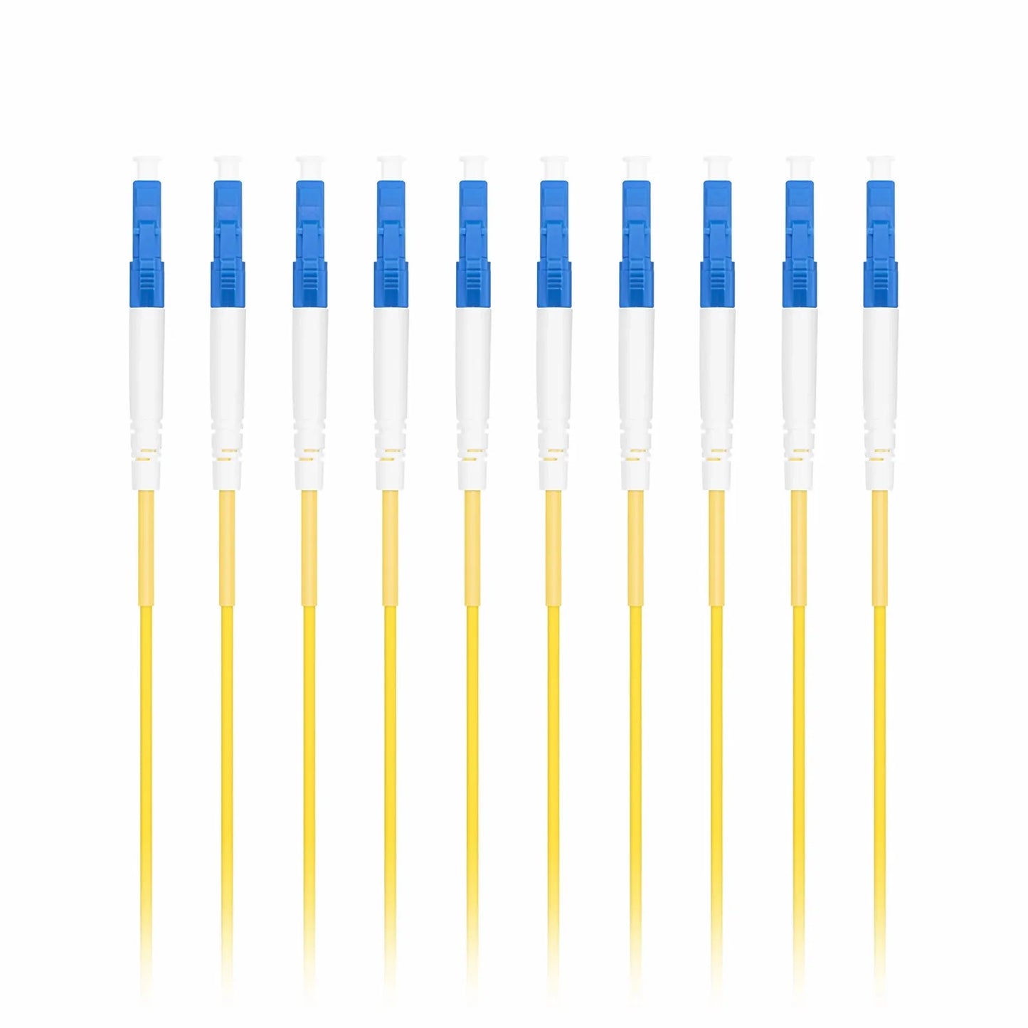 3m (10ft) Fiber Patch Cable, 1 Fiber, LC UPC Simplex to LC UPC Simplex, Single Mode (OS2), Riser (OFNR), 2.0mm, Tight-Buffered, Yellow, 10 Pcs/Pack