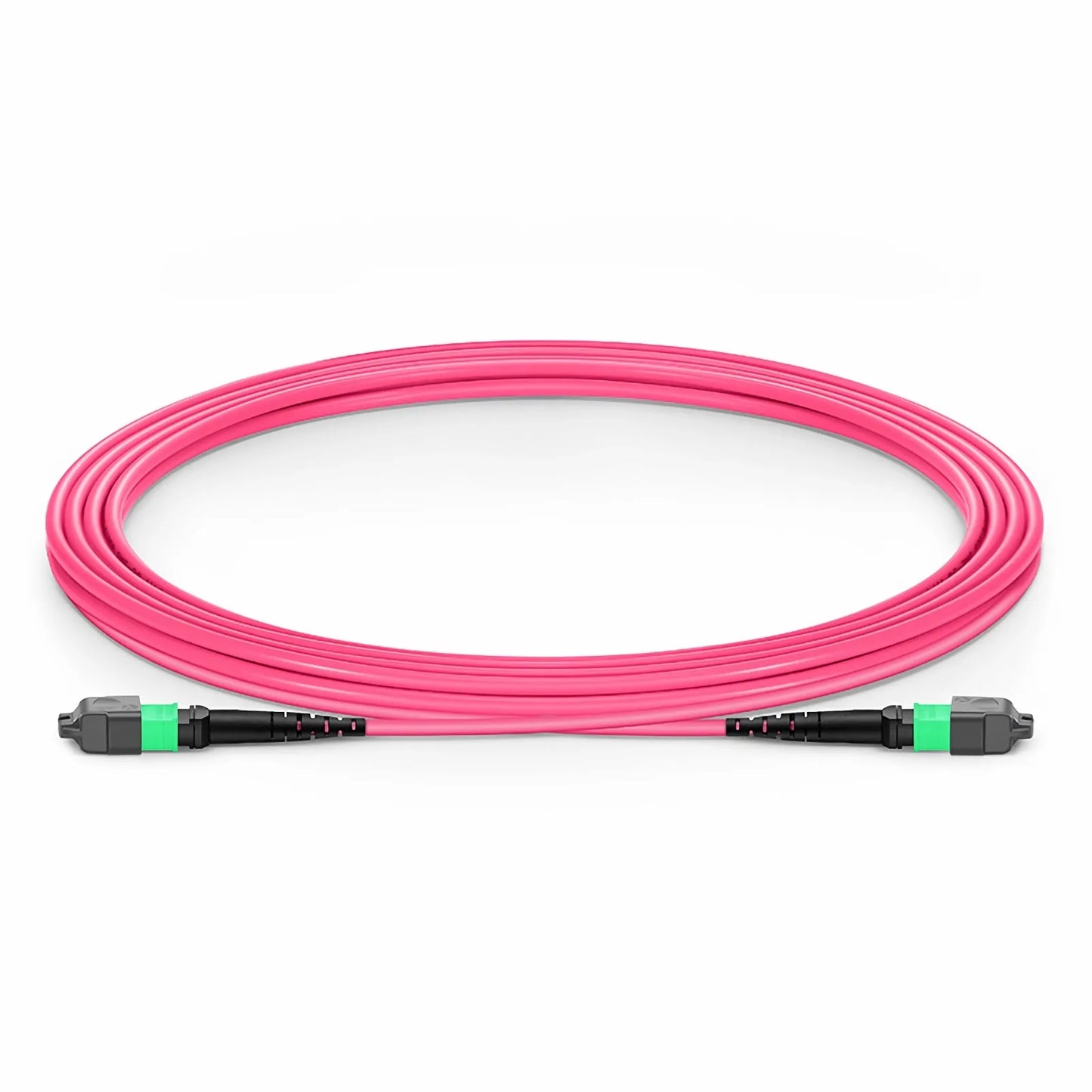 3m (10ft) MTP® Jumper, MTP®-16 APC (Female) to MTP®-16 APC (Female), 16 Fibers, Multimode (OM4), Plenum (OFNP), 0.35dB Max, Crossover, Magenta