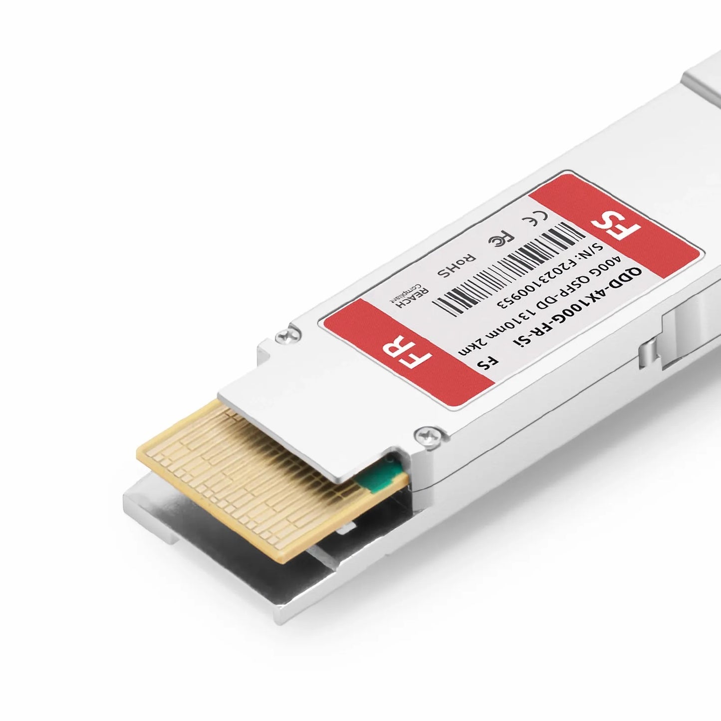 400GBASE-FR QSFP-DD 8 x 50G PAM4 1310nm 2km DOM MPO-12/APC SMF SiPh-Based Optical Transceiver Module for FS Switches, Breakout to 4 x 100G-FR