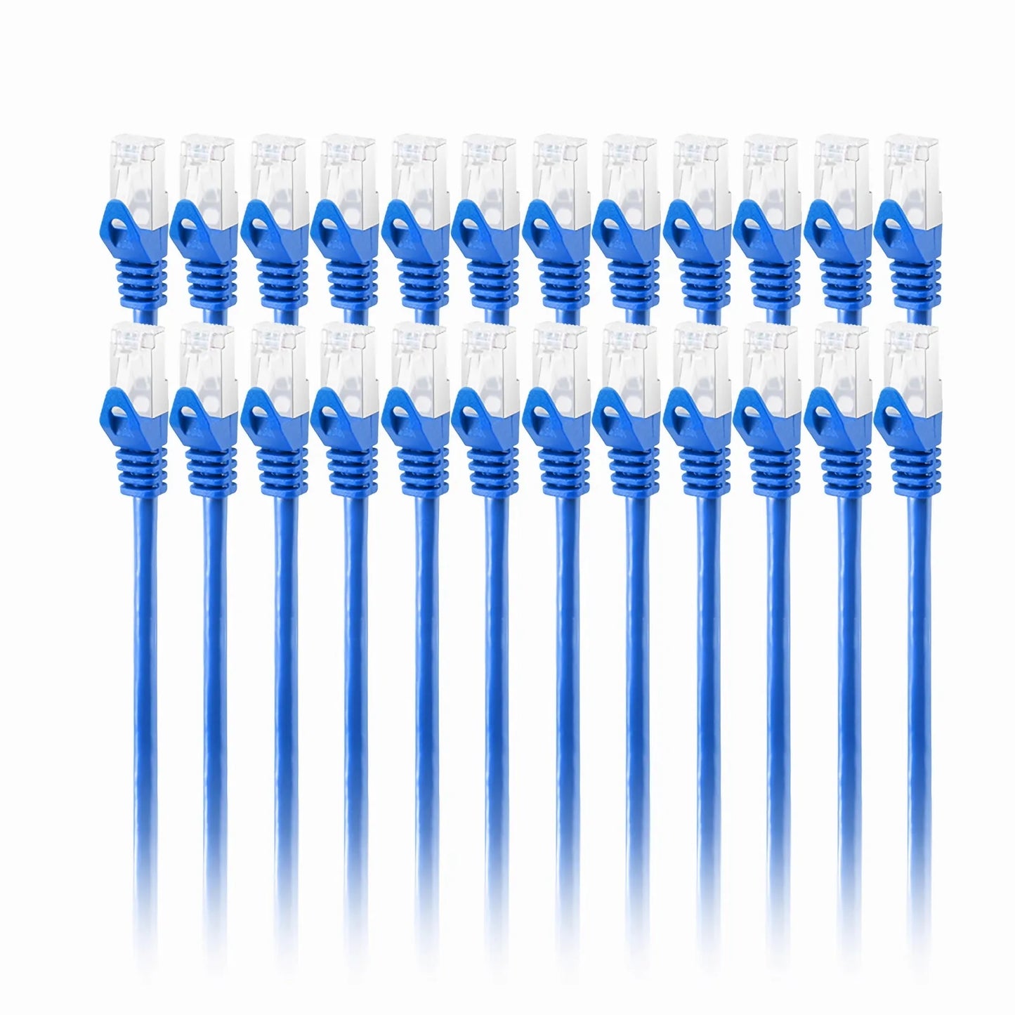 10ft (3m) Cat6a 26AWG Snagless Shielded (S/FTP) PVC CM Ethernet Network Patch Cable, Blue, 24Pcs/pack