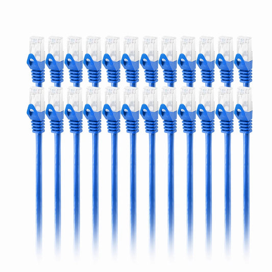 10ft (3m) Cat6a 26AWG Snagless Shielded (S/FTP) PVC CM Ethernet Network Patch Cable, Blue, 24Pcs/pack