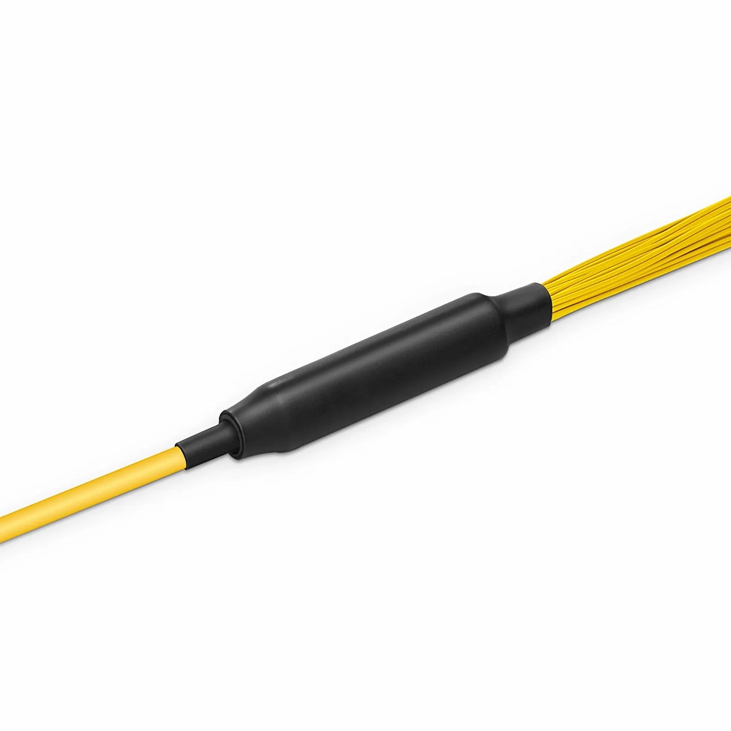 30m (98ft) MTP® Hybrid Trunk Cable, MTP®-12 APC (Female) to 6 LC UPC Duplex Uniboot, 48 Fibers, Single Mode (OS2), Plenum (OFNP), 0.35dB Max, Type B, Double Jacket, Yellow
