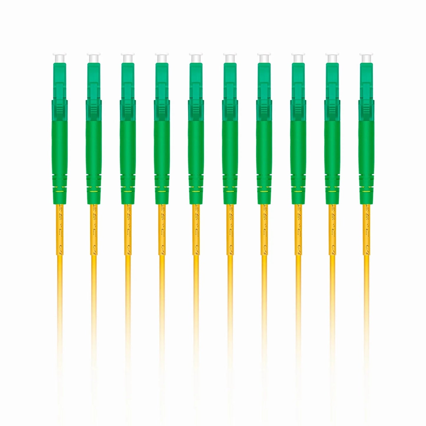 1m (3ft) Fiber Patch Cable, 1 Fiber, LC APC Simplex to LC APC Simplex, Single Mode (OS2), Riser (OFNR), 2.0mm, Tight-Buffered, Yellow, 10 Pcs/Pack