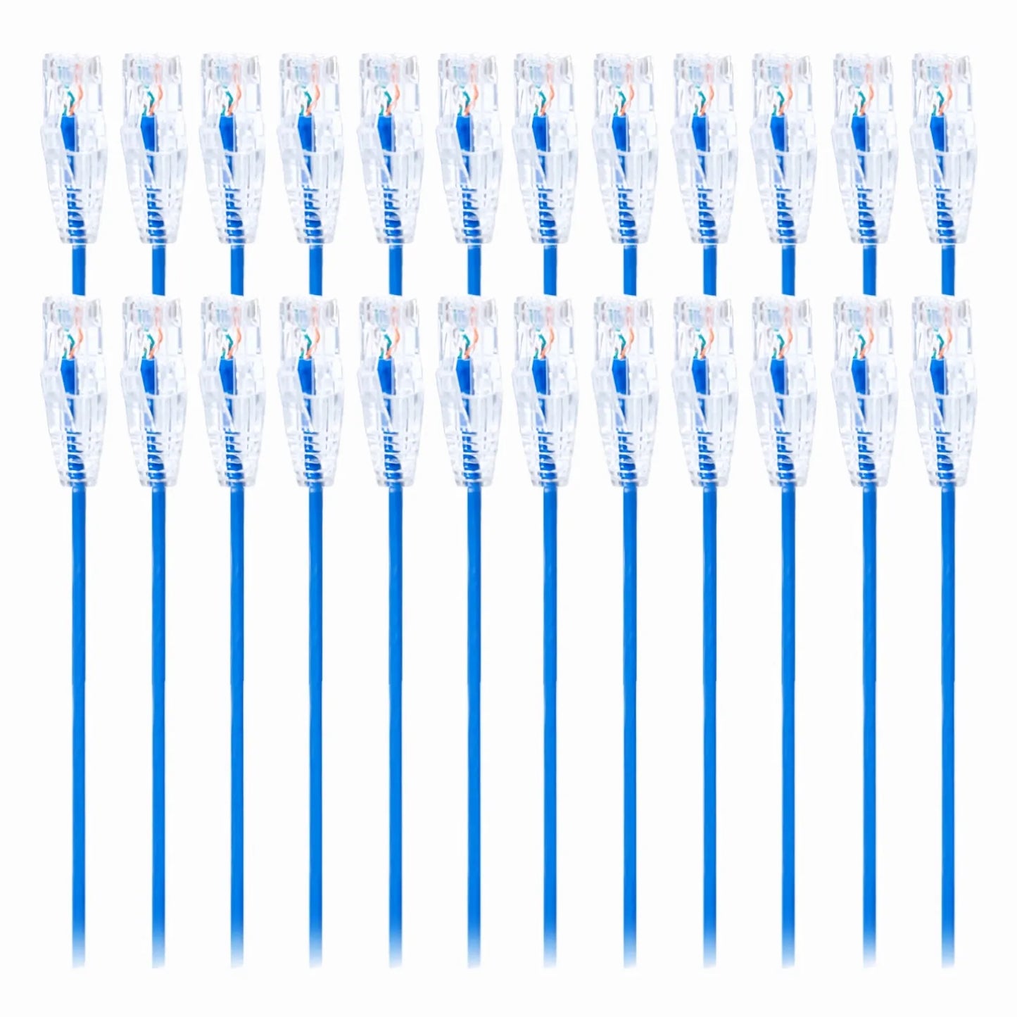 10ft (3m) Cat6 Snagless Unshielded (U/UTP) PVC CM Small Diameter High-Flex Ethernet Network Patch Cable, Blue, (24pcs/pack)