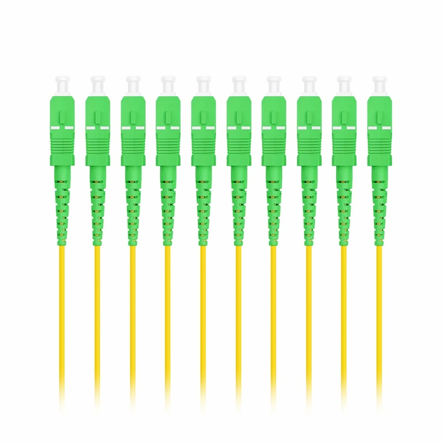 1m (3ft) Fiber Patch Cable, 1 Fiber, SC APC Simplex to SC APC Simplex, Single Mode (OS2), Riser (OFNR), 2.0mm, Tight-Buffered, Yellow, 10 Pcs/Pack