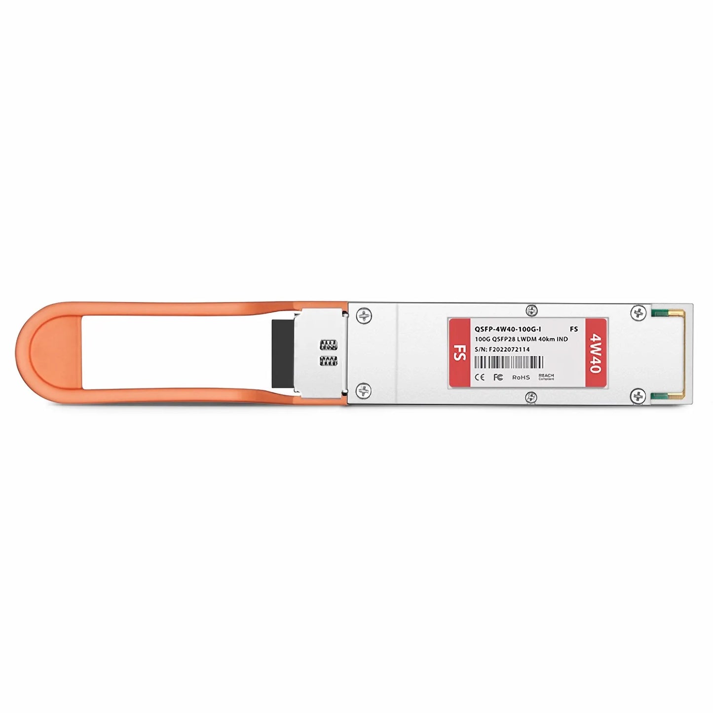 100GBASE-4WDM-40 QSFP28 4 x 25G NRZ 1310nm 40km DOM Duplex LC/UPC SMF Optical Transceiver Module for FS Switches (Industrial)