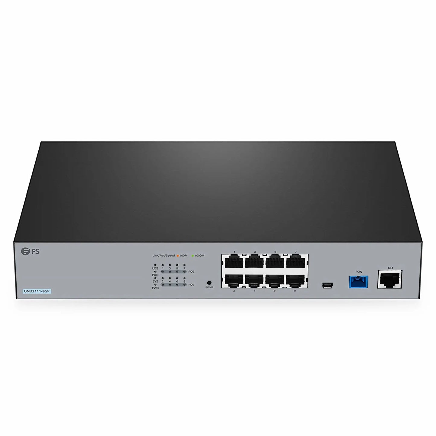 ONU2111-8GP, XPON (GPON + EPON) MDU ONU with 1 x PON, 8 x GE PoE/PoE+@138.5W