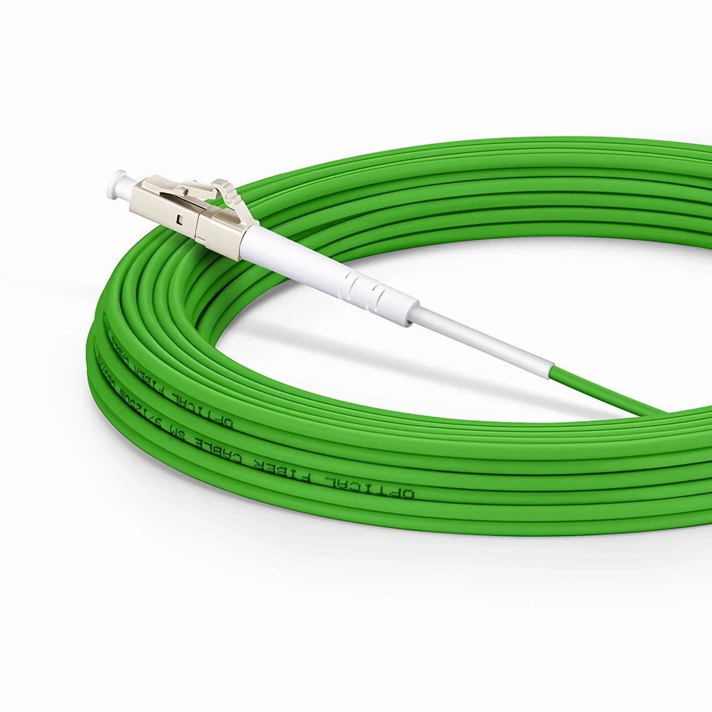 10m (33ft) Fiber Patch Cable, 1 Fiber, LC UPC Simplex to LC UPC Simplex, Multimode (OM5), Riser (OFNR), 2.0mm, Tight-Buffered, Lime Green