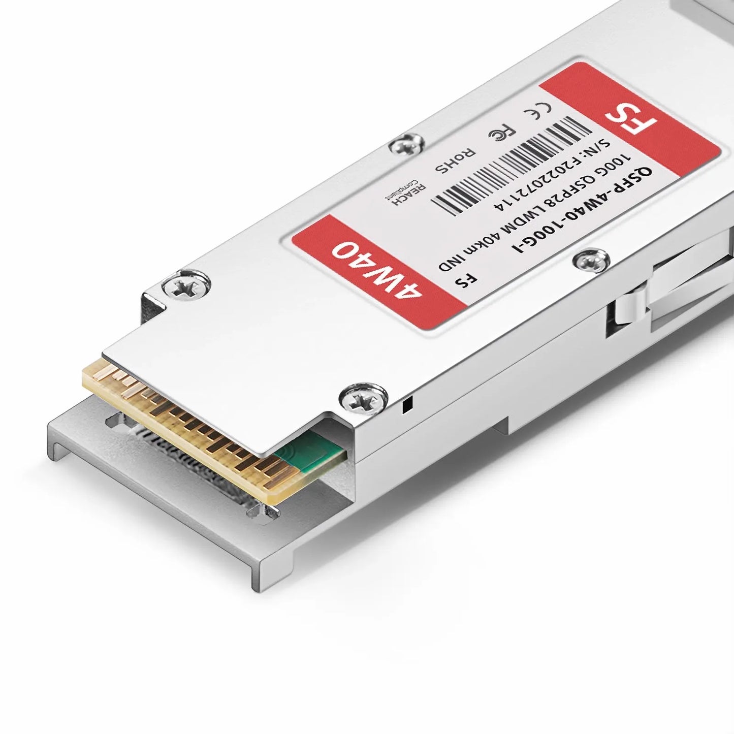 100GBASE-4WDM-40 QSFP28 4 x 25G NRZ 1310nm 40km DOM Duplex LC/UPC SMF Optical Transceiver Module for FS Switches (Industrial)