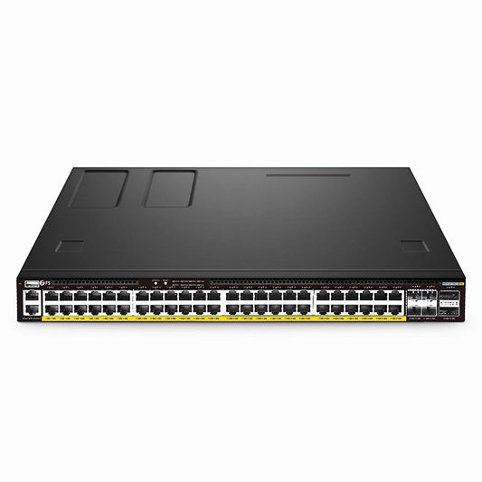 S5870-48T6BC-U, 48-Port Ethernet L3 PoE++ Switch, 48 x PoE++ Ports @1560W, with 4 x 25Gb SFP28 and 2 x 100Gb QSFP28 Uplinks, PicOS®, Support EVPN-VXLAN, MLAG & Perpetual PoE, Broadcom Chip