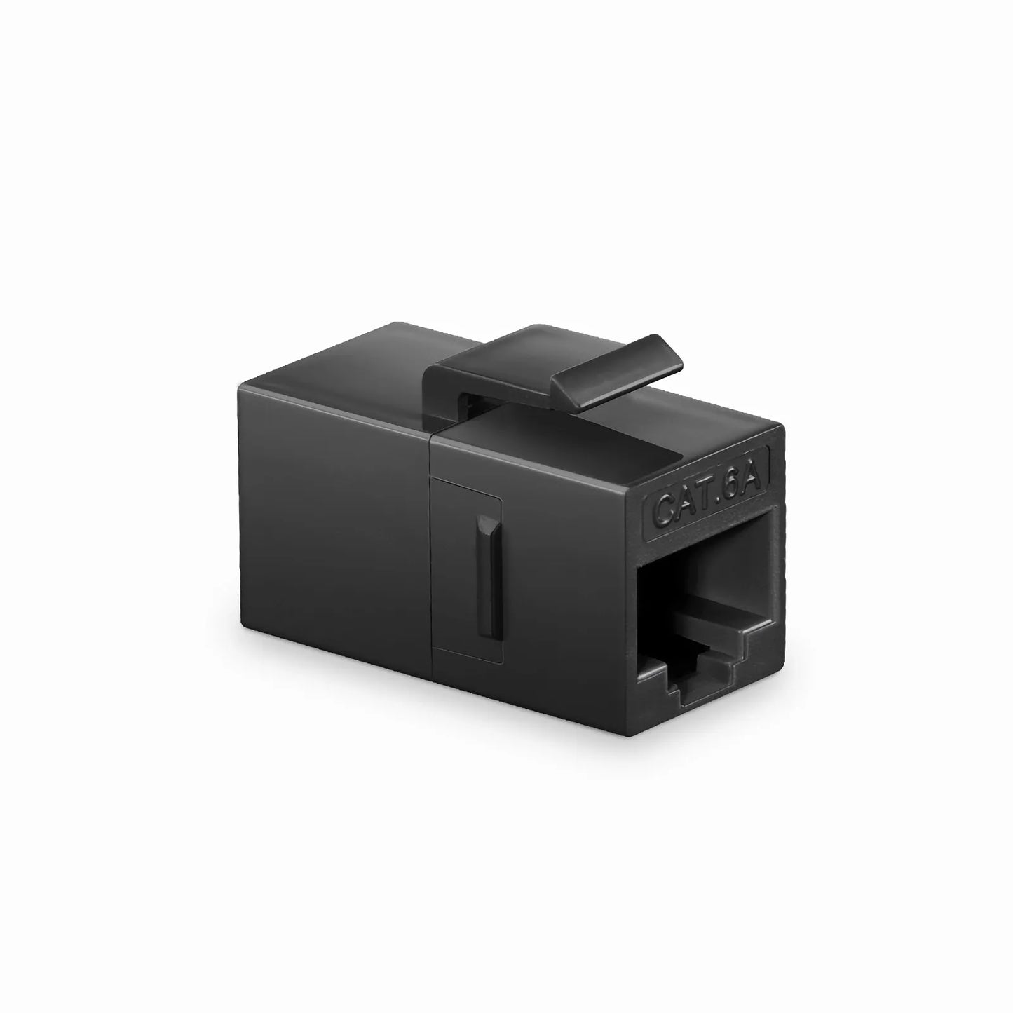 Cat6a Keystone RJ45 Coupler, Unshielded, Female to Female Insert Inline Coupler - Black (12pcs/pack)