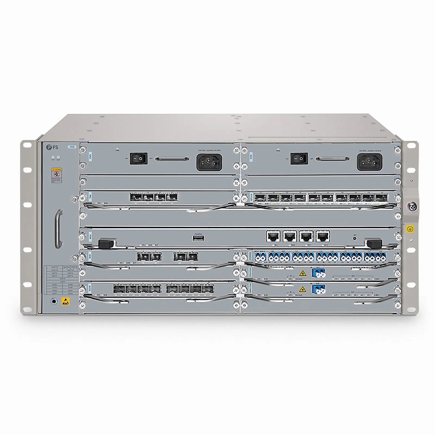MS8100-CH5U, 12 Slots 5U Managed Unloaded Chassis, with MS-OTN Architecture, Support OTN/PTN/SDH, Redundant AC PSUs, Support FCP MS Management