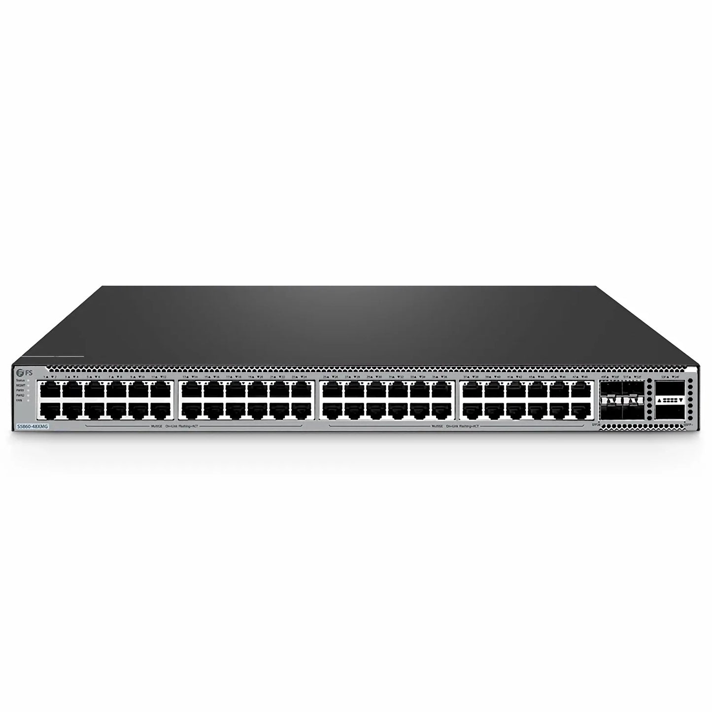 S5860-48XMG, 48-Port Ethernet L3 Switch, 48 x 10GBASE-T/Multi-Gigabit Ports, 4 x 25Gb SFP28, with 2 x 40Gb QSFP+ Uplinks, PicOS®, Support MLAG, Broadcom Chip