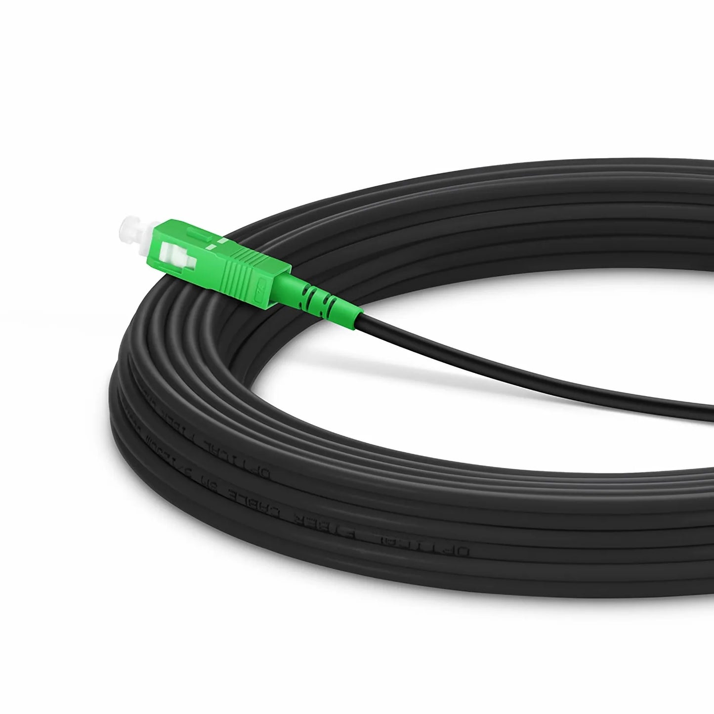 15m (49ft) Industrial Armored Fiber Patch Cable, SC APC to SC APC, Simplex, 1 Fiber, Single Mode (OS2), TPU