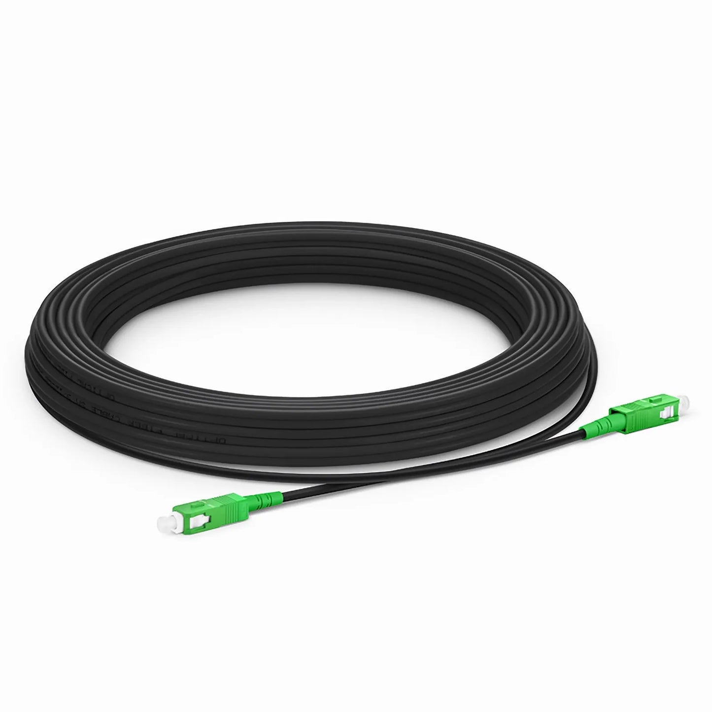 15m (49ft) Industrial Armored Fiber Patch Cable, SC APC to SC APC, Simplex, 1 Fiber, Single Mode (OS2), TPU