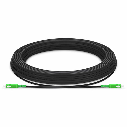 20m (66ft) Industrial Armored Fiber Patch Cable, SC APC to SC APC, Simplex, 1 Fiber, Single Mode (OS2), TPU
