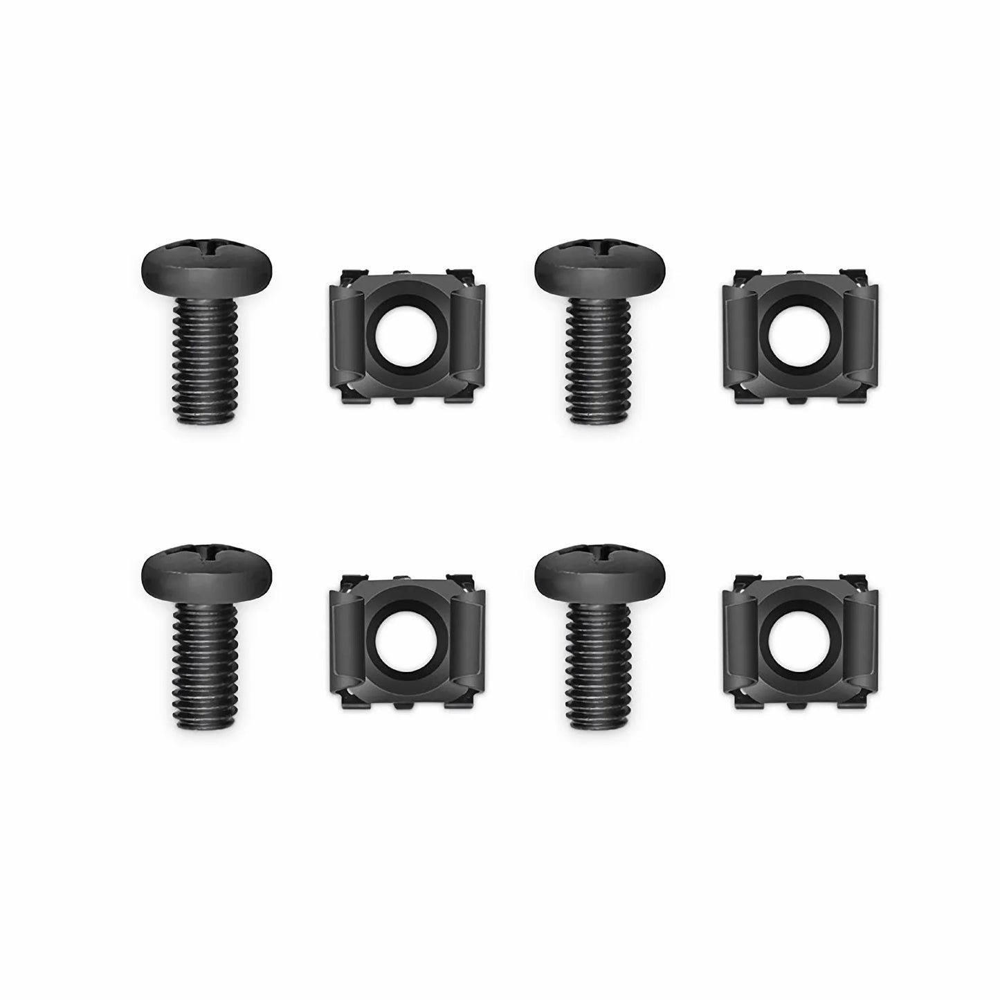 Mounting Bracket for Vertical Cable Manager with M6 Model Screws and Nuts, Black, 4 PCS/Pack
