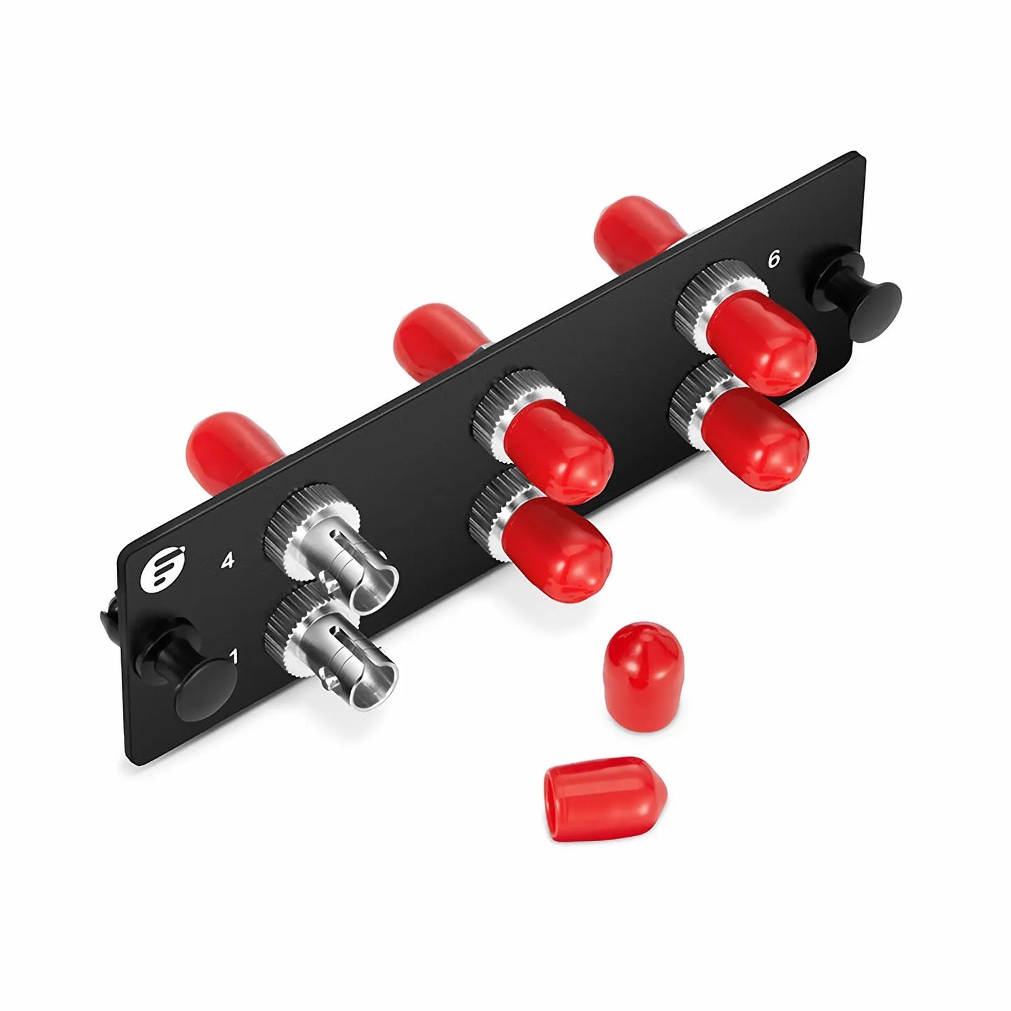 FHD™ Fiber Adapter Panel, 6 Fibers OS2 Single Mode, 6 x ST Simplex (Plated) Adapter, Ceramic Sleeve