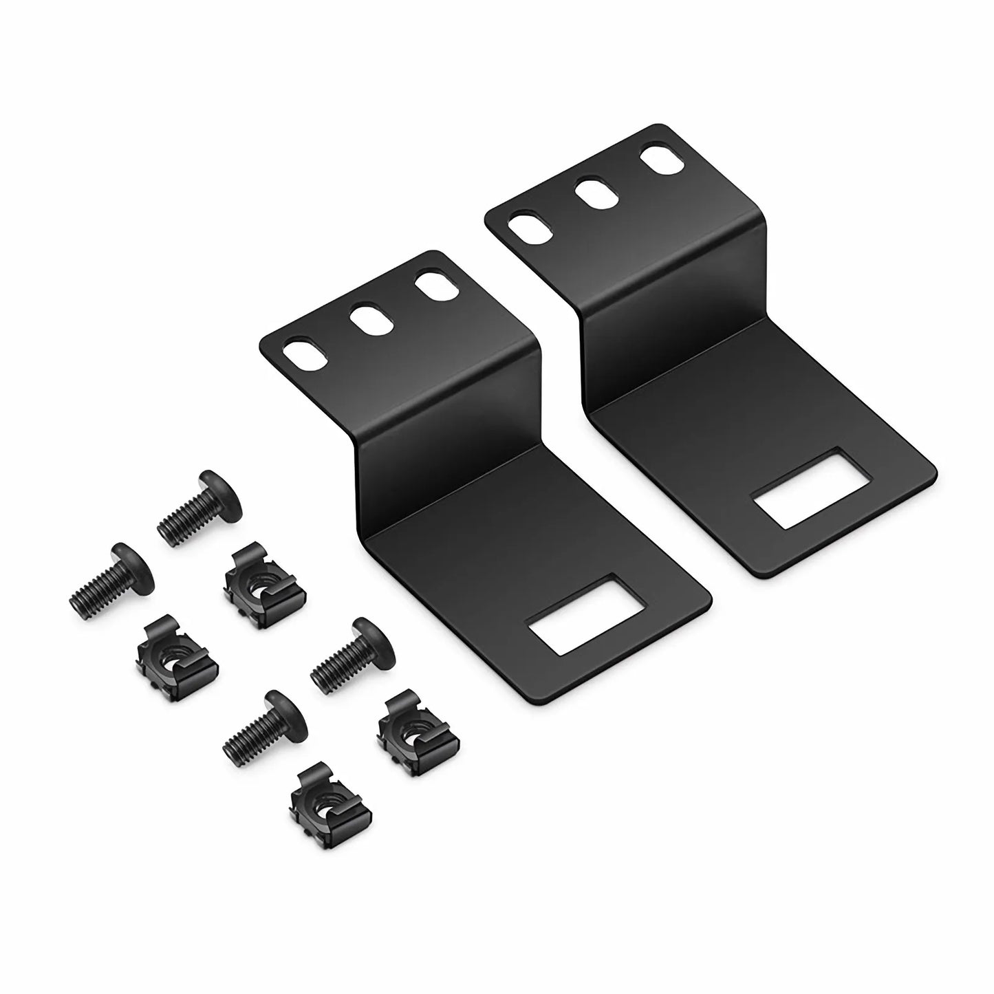 Mounting Bracket for Vertical Cable Manager with M6 Model Screws and Nuts, Black, 4 PCS/Pack