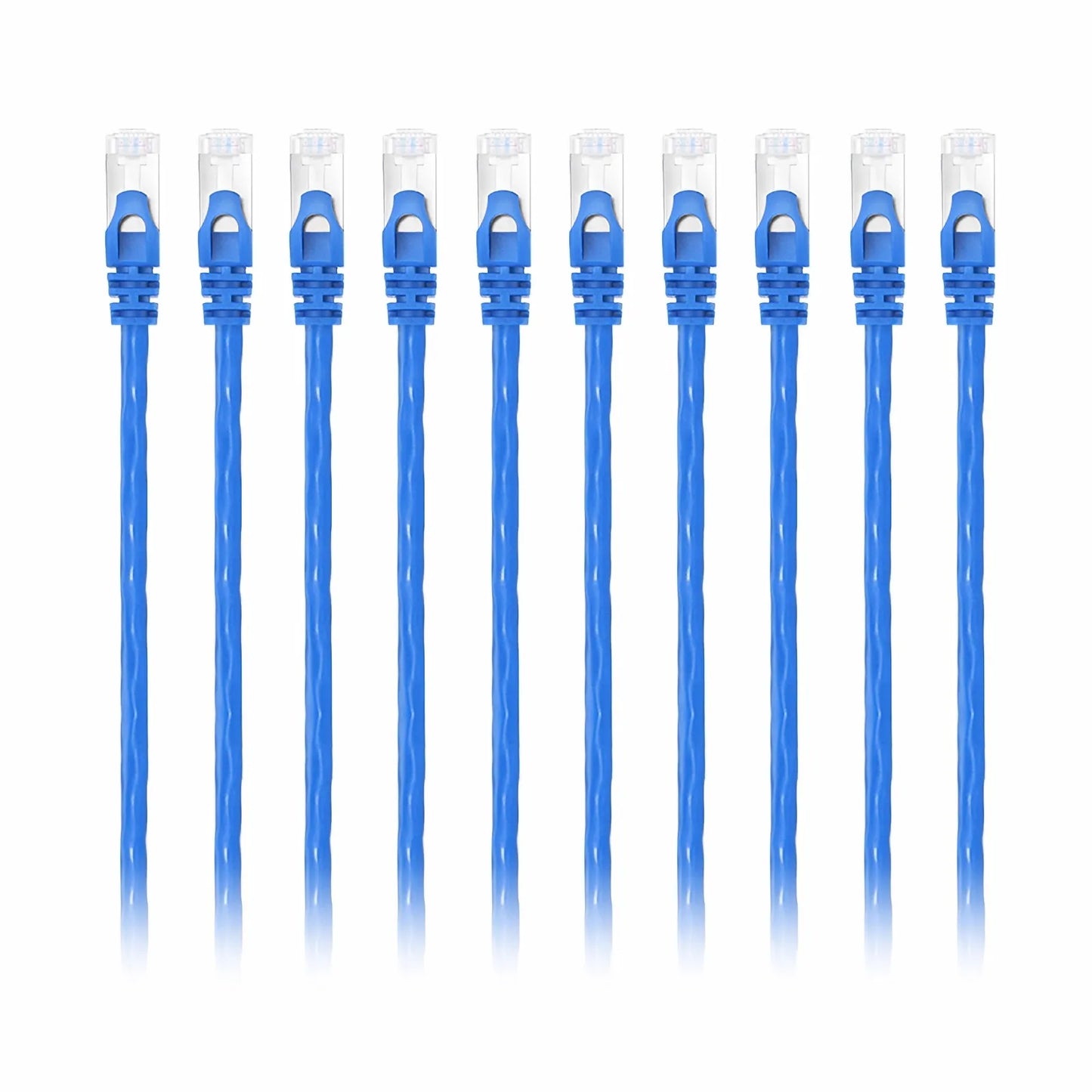 10ft (3m) Cat6a 26AWG Snagless Shielded (S/FTP) PVC CM Ethernet Network Patch Cable, Blue, 10Pcs/pack