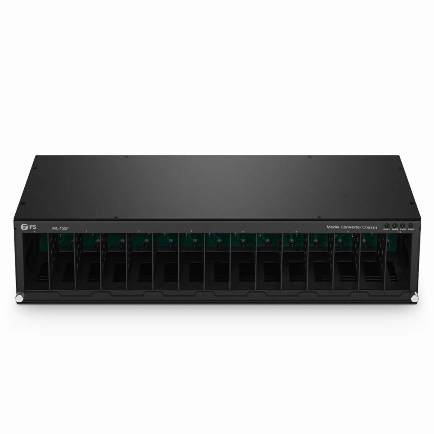 15 Slots Media Converter Chassis, 19'' Rack Mount, Single Power AC 100~240V