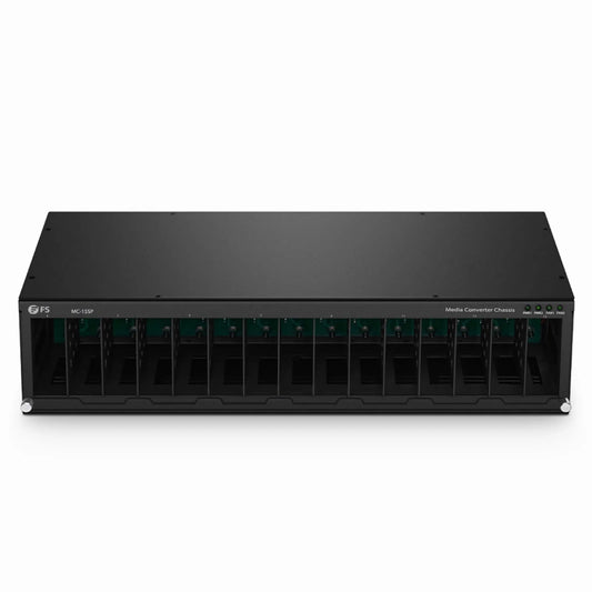 15 Slots Media Converter Chassis, 19'' Rack Mount, Single Power AC 100~240V