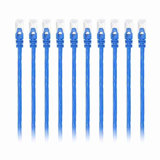 10ft (3m) Cat6 26AWG Snagless Shielded (S/FTP) PVC CM Ethernet Network Patch Cable, Blue, (10pcs/pack)