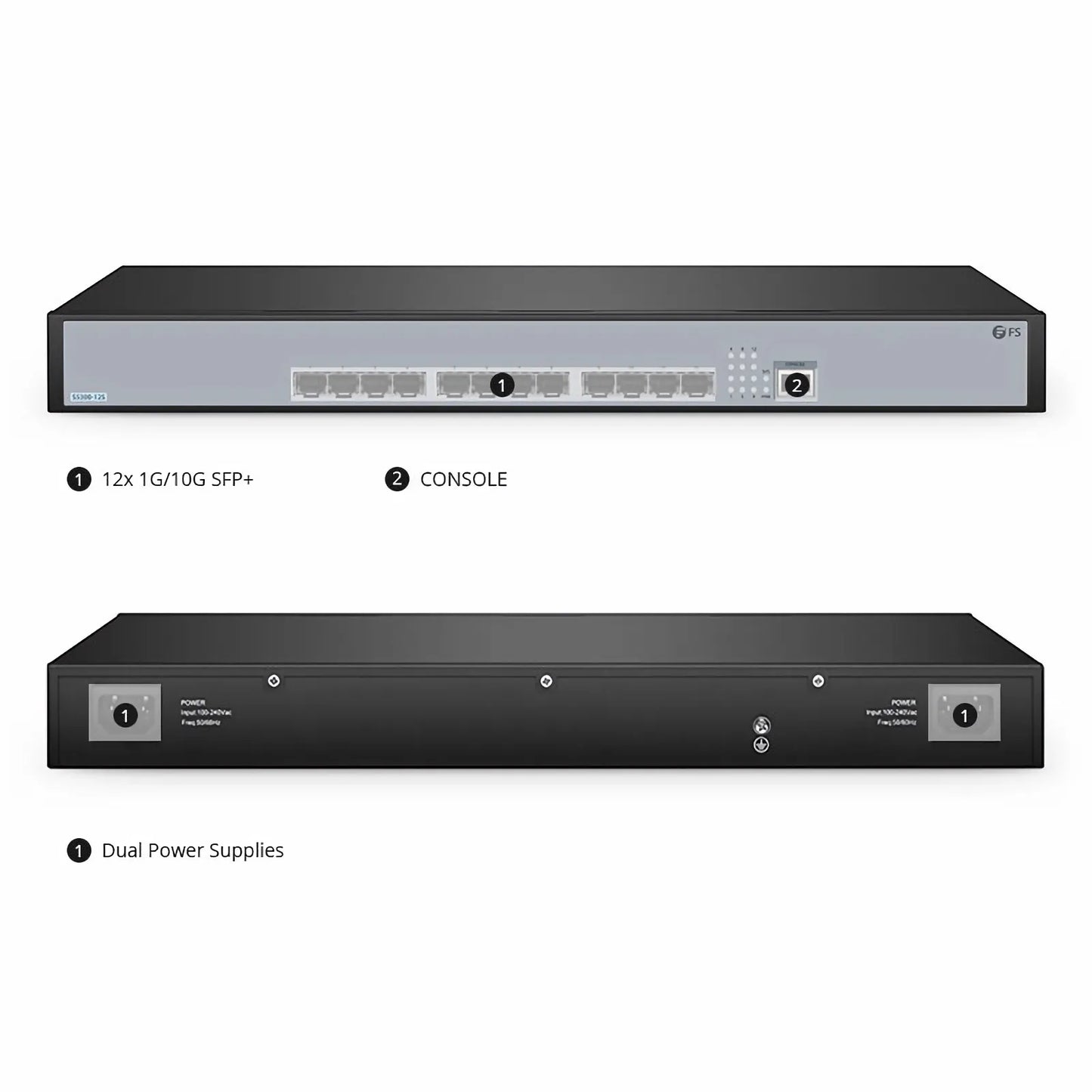 S5300-12S, 12-Port Ethernet L3 Switch, 12 x 10Gb SFP+, Support Stacking