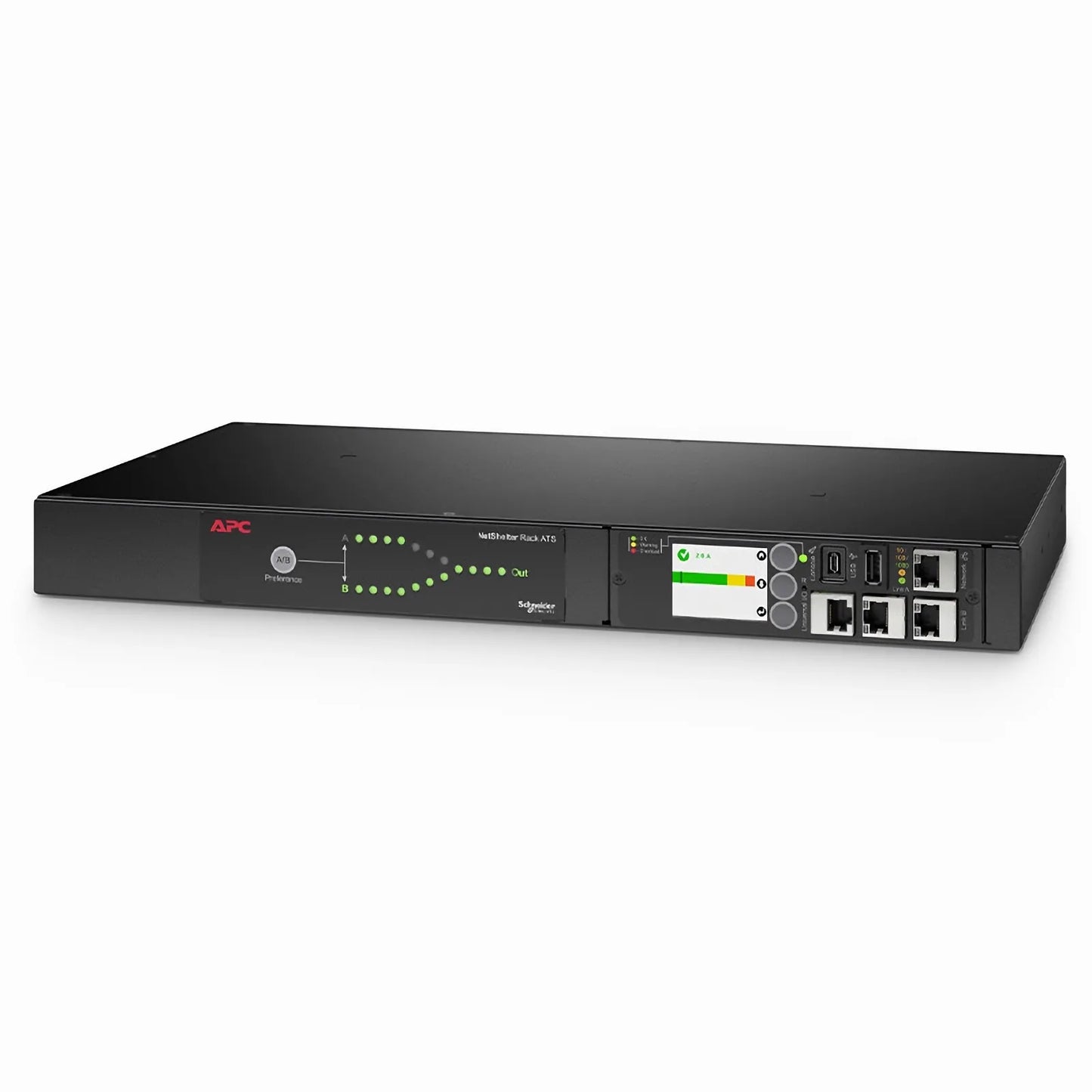 APC® NetShelter Rack Automatic Transfer Switch, 1U, 15A, 100/120V, 2 5-15 IN, 10 5-15R OUT