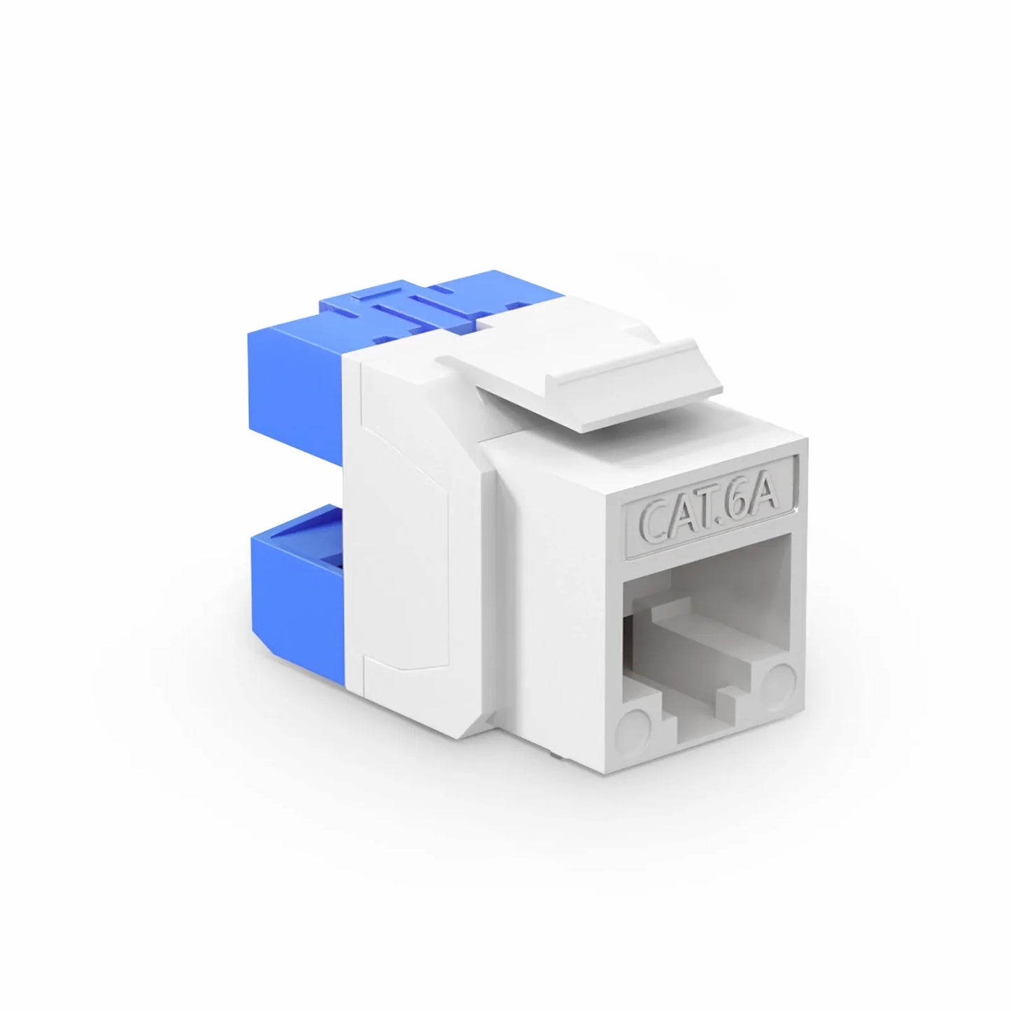 Cat6a RJ45 (8P8C) Unshielded Punch Down Keystone Jack Module, White (10 pcs/Pack)