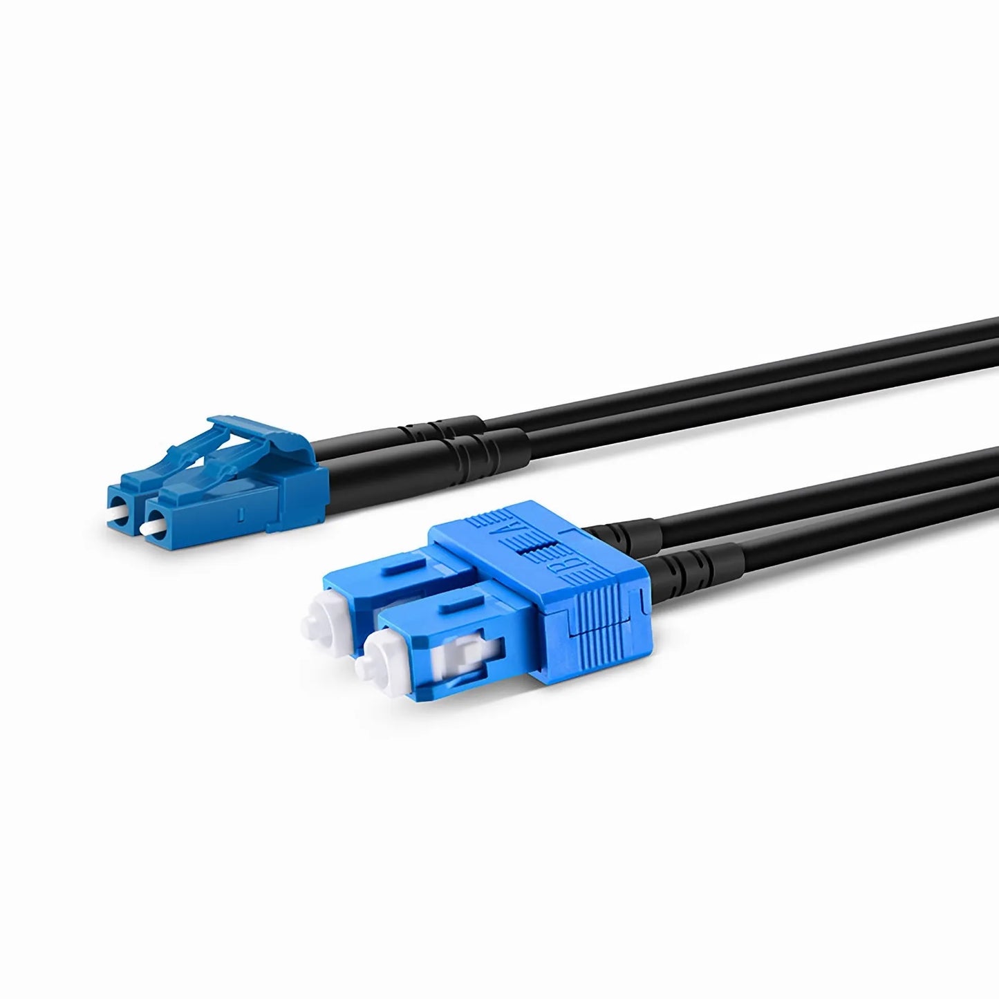 10m (33ft) Industrial Armored Fiber Patch Cable, LC UPC to SC UPC, Duplex, 2 Fibers, Single Mode (OS2), TPU