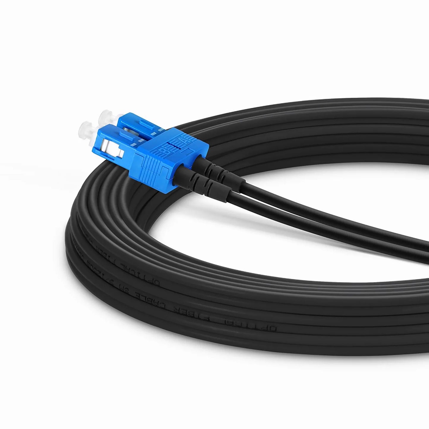 10m (33ft) Industrial Armored Fiber Patch Cable, LC UPC to SC UPC, Duplex, 2 Fibers, Single Mode (OS2), TPU