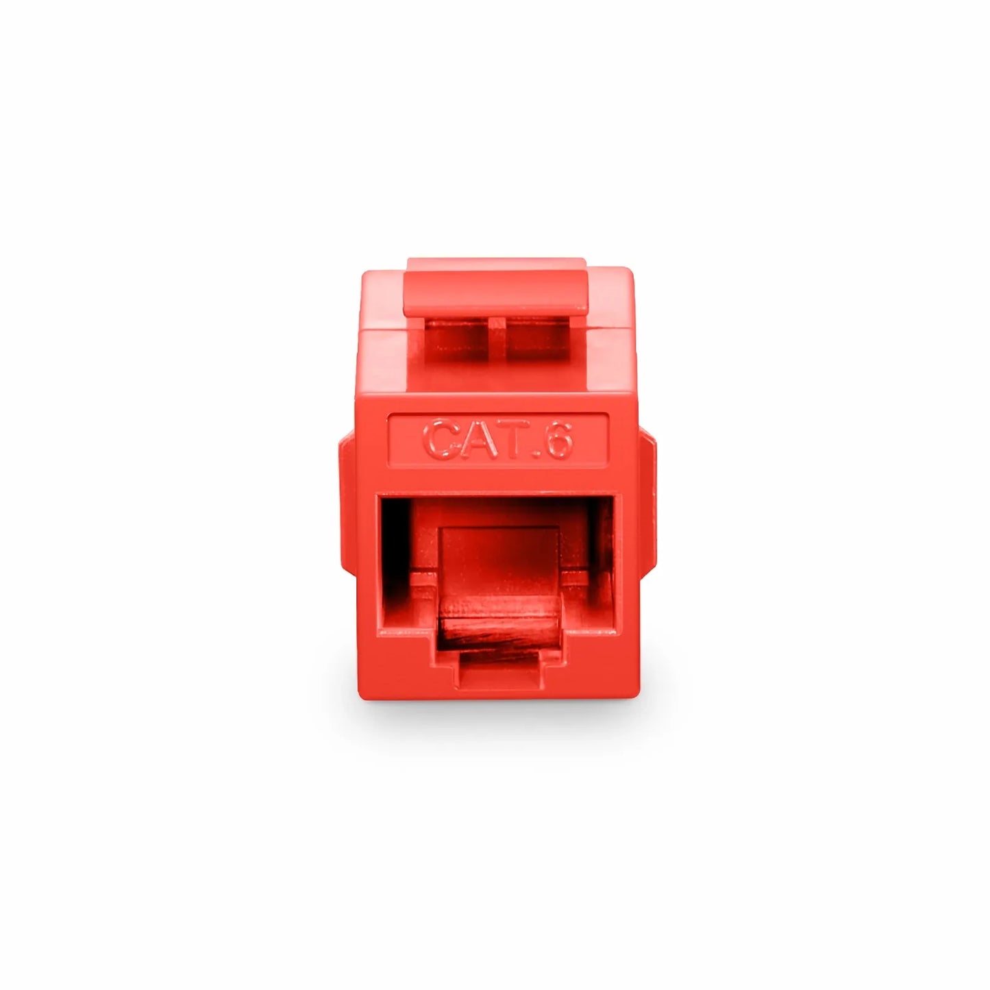 Cat6 Keystone RJ45 Coupler, Unshielded, Female to Female Insert Inline Coupler - Red (12pcs/Pack)
