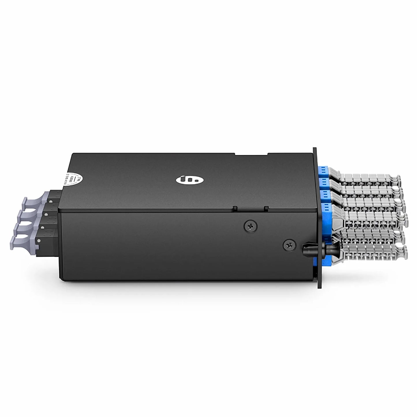 FHD™ MTP®-MDC Cassette, OS2 Single Mode, Type A, 48 Fibers, 4 x MTP®-12 (Male) to 8 x MDC 3-Port Duplex (Blue), 0.35dB Max.