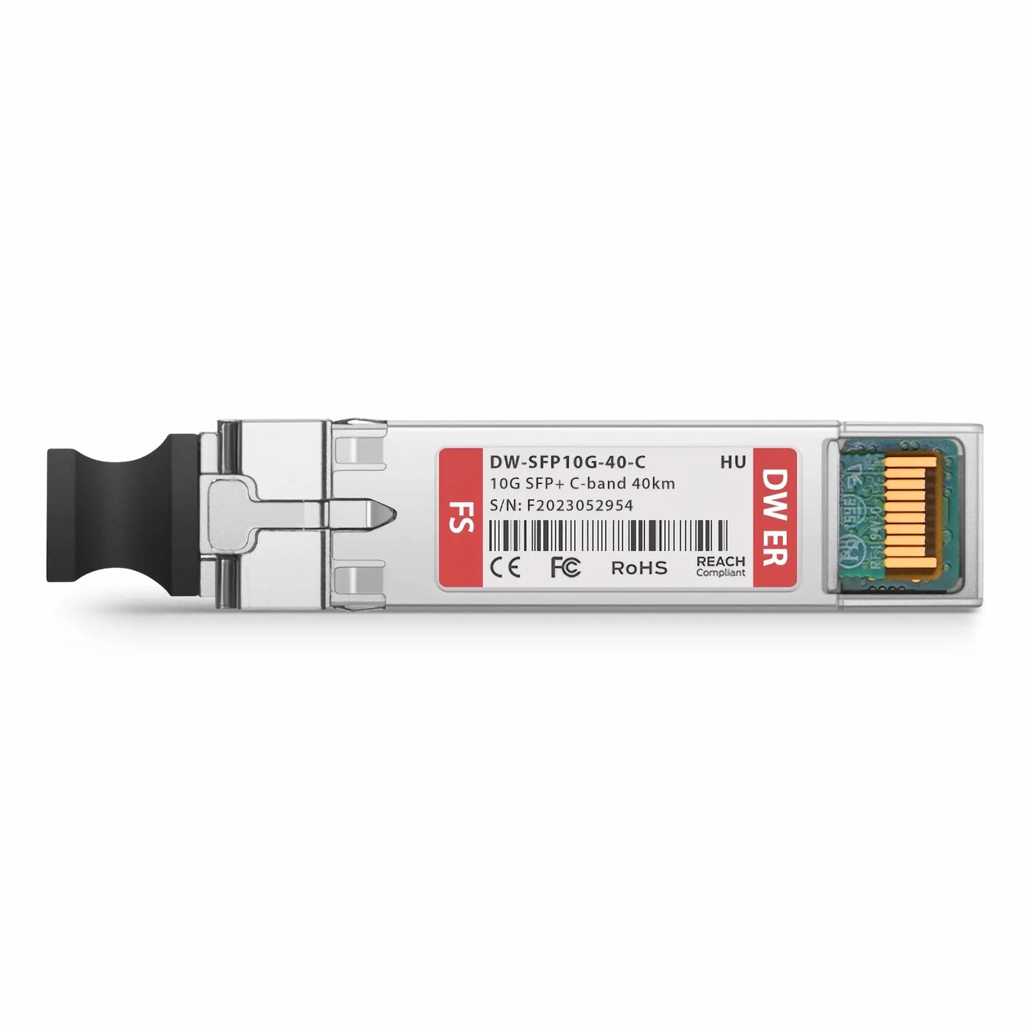 HW Compatible SFP+ 10G DWDM C-band Tunable 96Chs 50GHz 40km DOM Duplex LC/UPC SMF Optical Transceiver Module for Transmission