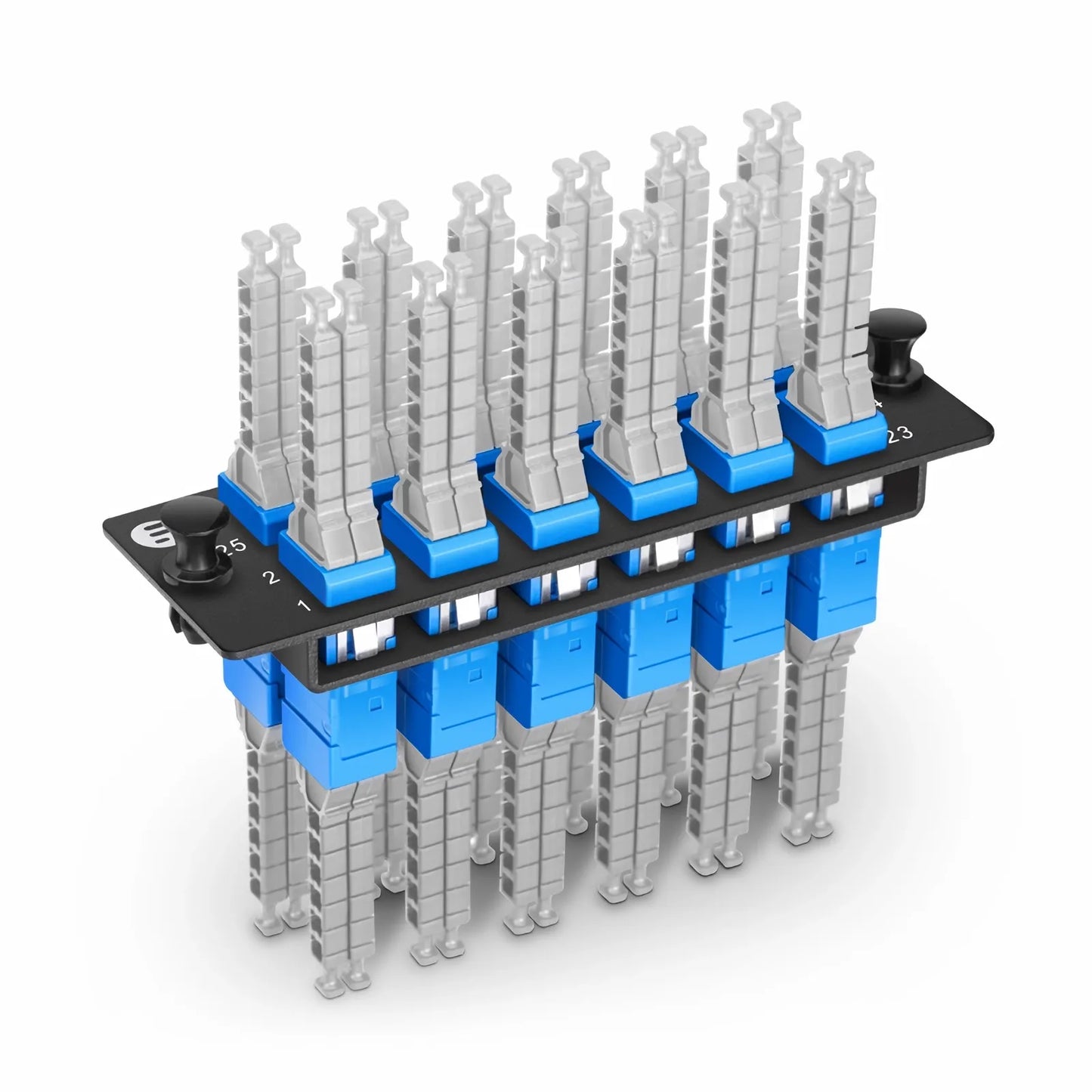 FHD™ Fiber Adapter Panel, 48 Fibers OS2 Single Mode, 12 x MDC UPC 2-Port Duplex (Blue) Adapter, Ceramic Sleeve