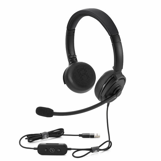 Multifunctional USB Headset with ECM & MEMS Microphones, 150° Rotation Angle, Noise Reduction, Plug-and-play