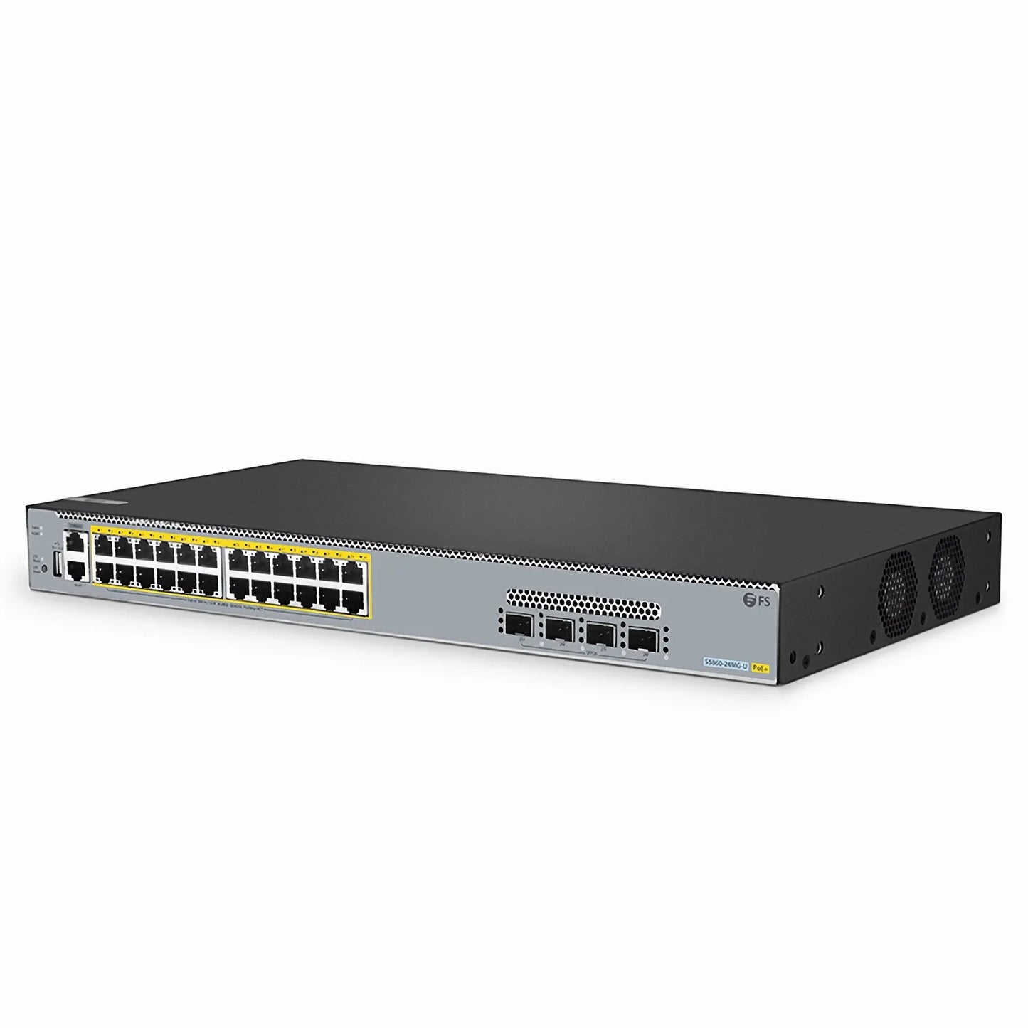S5860-24MG-U, 24-Port Ethernet L3 PoE++ Switch, 24 x 5GBASE-T/Multi-Gigabit Ports, with 4 x 25Gb SFP28 Uplinks, PicOS®, Support MLAG & Perpetual PoE, Broadcom Chip