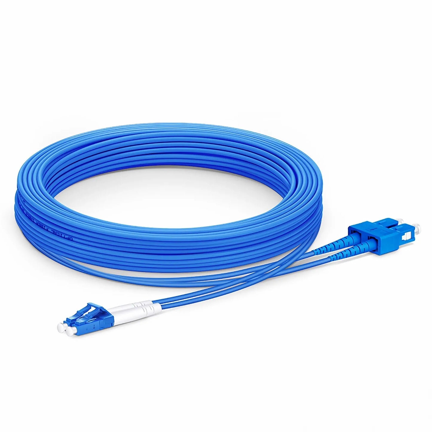 10m (33ft) Armored Fiber Patch Cable, 2 Fibers, LC UPC Duplex to SC UPC Duplex, Single Mode (OS2), LSZH, 3.0mm, Blue