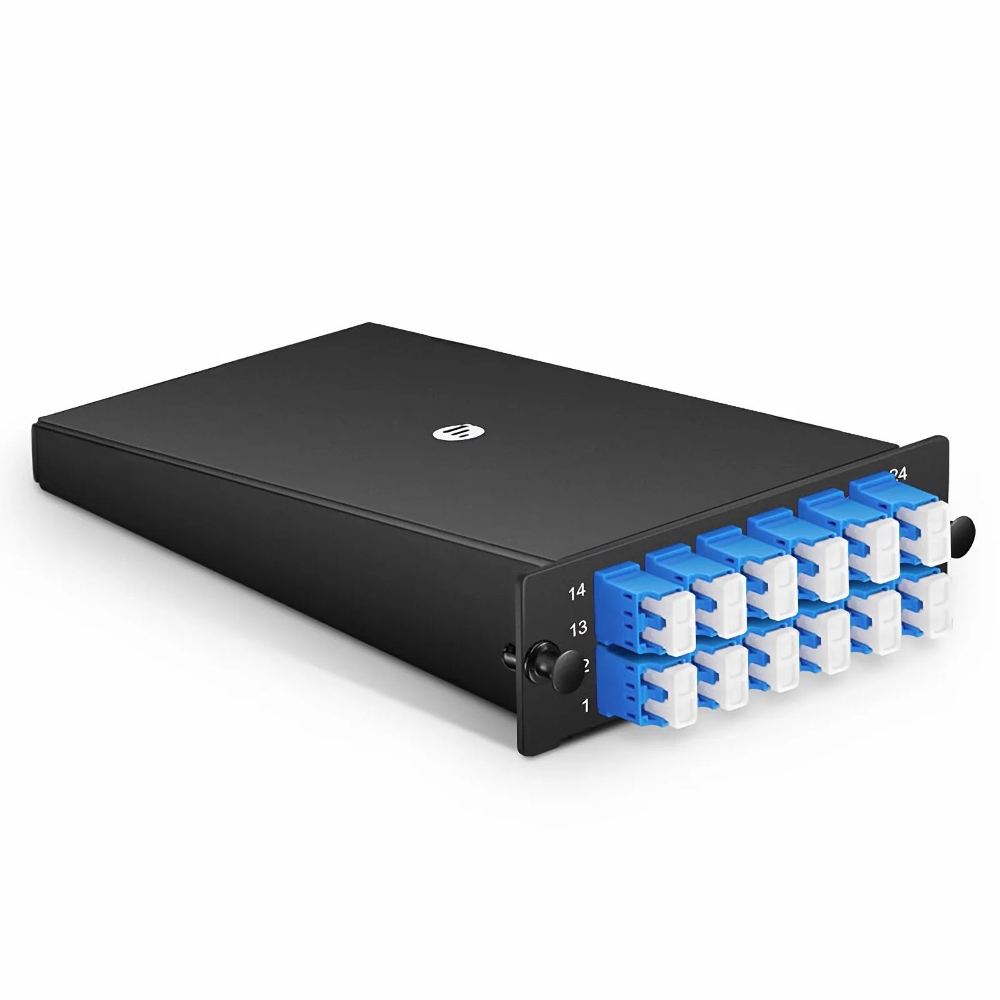 FHD™ LC Splice Cassette with Pigtails, 24 Fibers OS2 Single Mode,12 x LC UPC Duplex (Blue), 0.3dB Max.