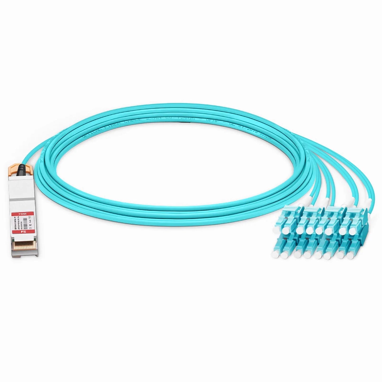 70m (230ft) Generic Compatible 200G QSFP-DD 8 x 25G NRZ to 8 x 25G LC Duplex Active Optical Breakout Cable