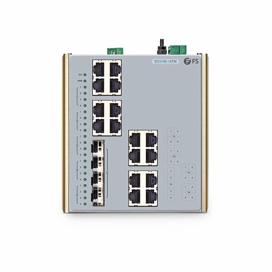 IES3100-16TM, 16-Port Gigabit Ethernet L2 Managed Industrial Switch, 16 x 10/100/1000BASE-T, with 4 x 1/2.5Gb SFP, -40 to 85°C Operating Temperature