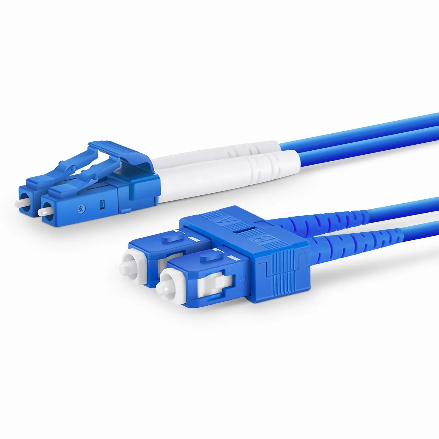 1m (3ft) Armored Fiber Patch Cable, 2 Fibers, LC UPC Duplex to SC UPC Duplex, Single Mode (OS2), LSZH, 3.0mm, Blue