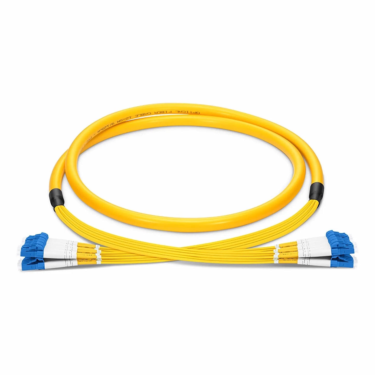 2m (7ft) LC UPC to LC UPC Duplex OS2 Single Mode Riser (OFNR) 24 Fibers Indoor Tight-Buffered Breakout Cable