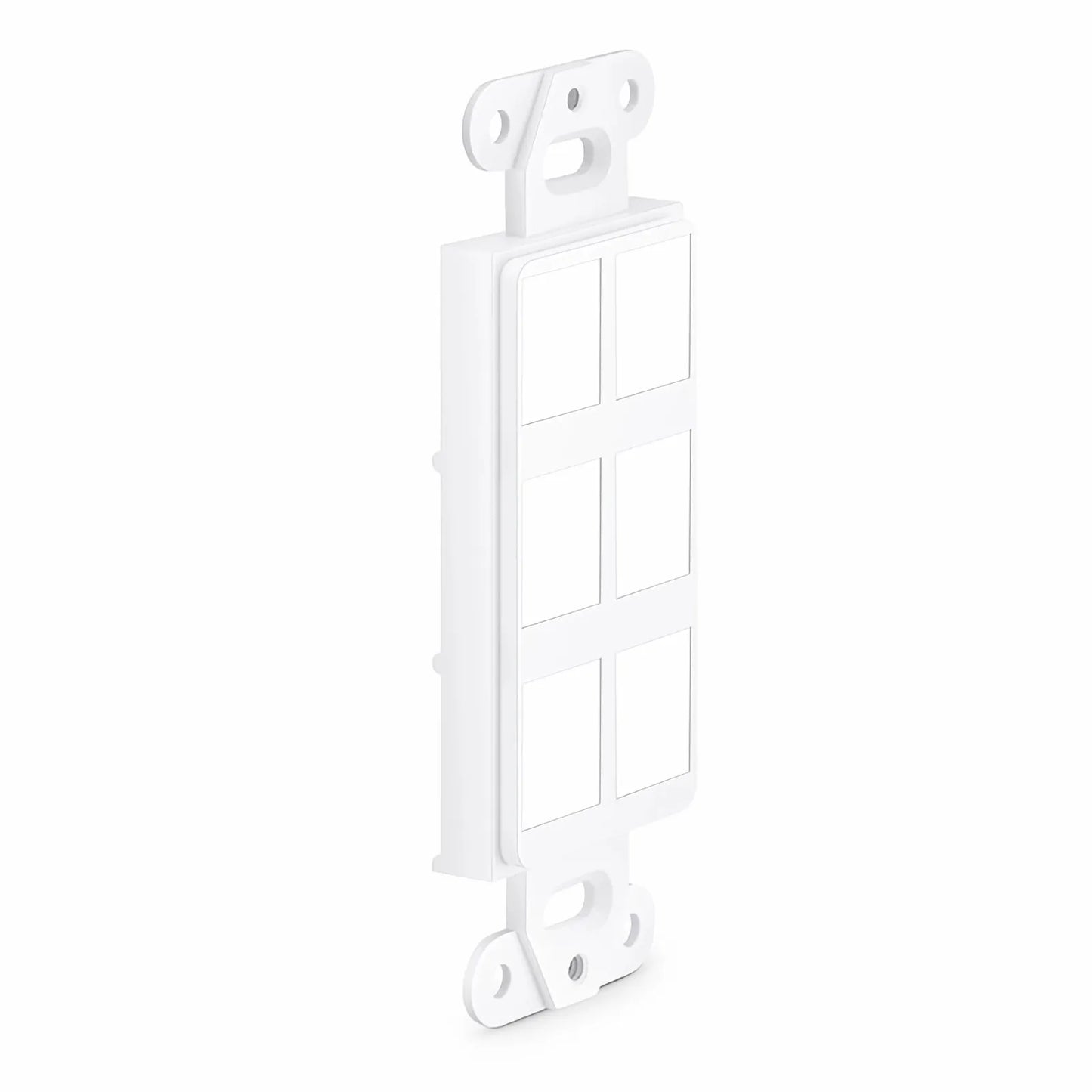 Faceplate Frame Keystone Insert, 6 Ports, White, 4.09'' x 1.40''