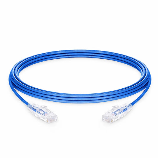 25ft (7.6m) Cat6 28AWG Snagless Unshielded (U/UTP) PVC CM Small Diameter High-Flex Ethernet Network Patch Cable, Blue
