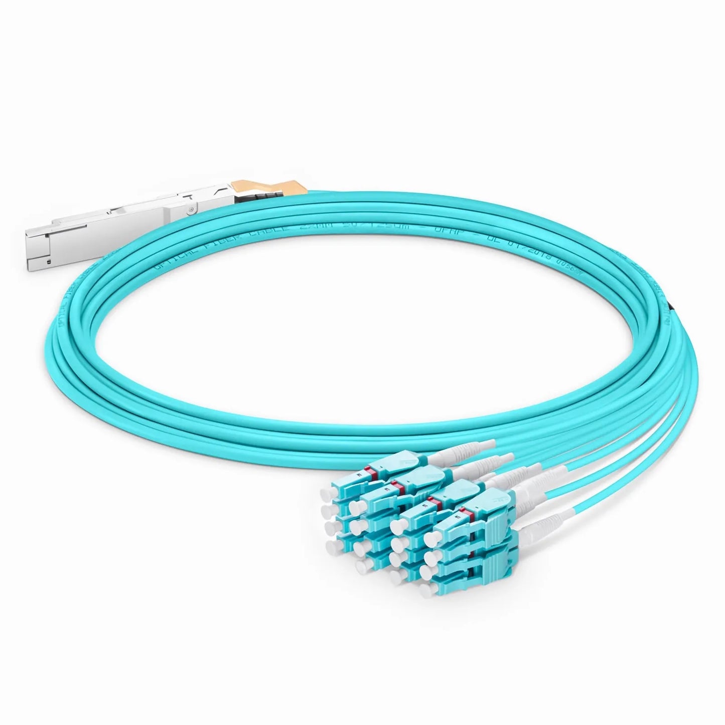 50m (164ft) Generic Compatible 200G QSFP-DD 8 x 25G NRZ to 8 x 25G LC Duplex Active Optical Breakout Cable