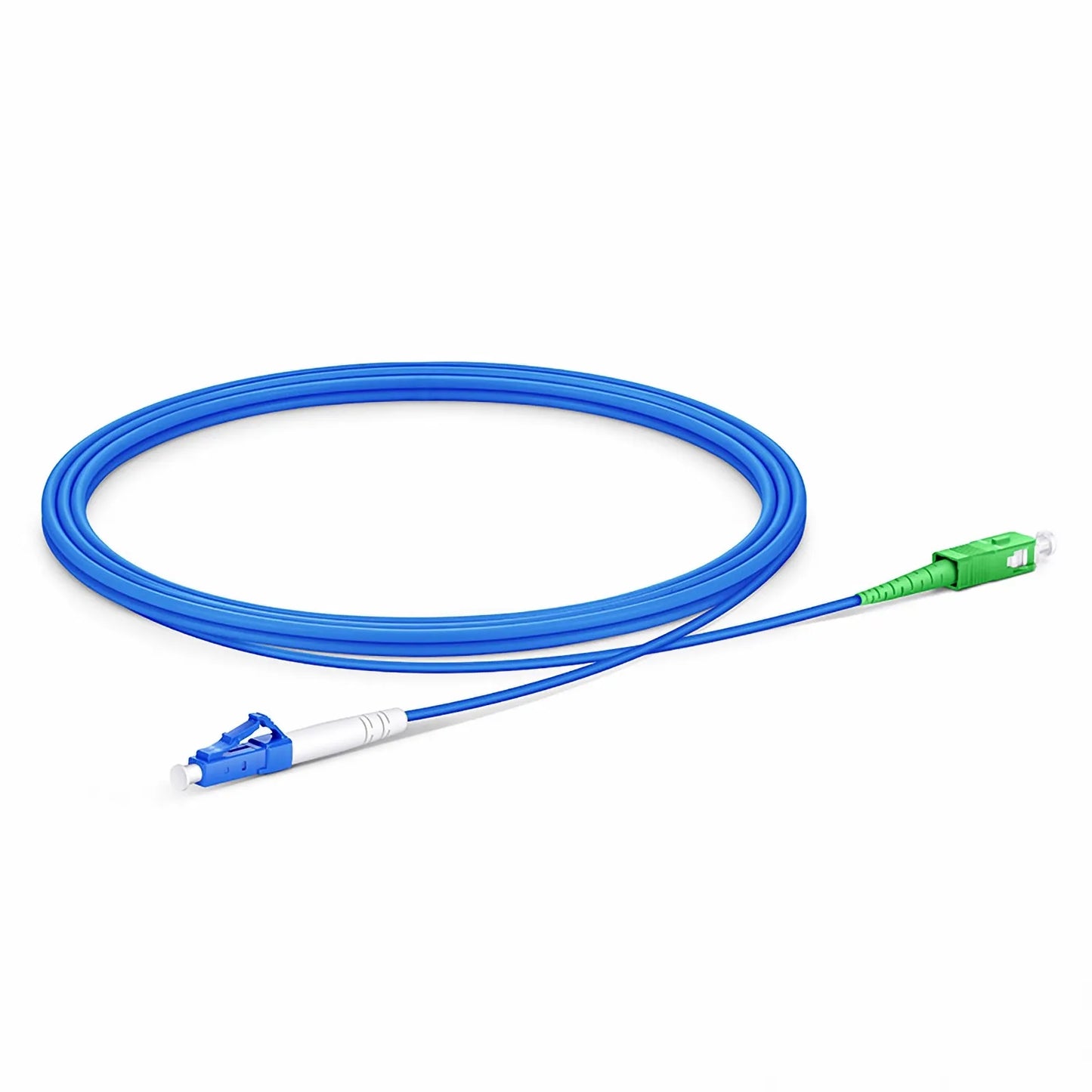 2m (7ft) Armored Fiber Patch Cable, 1 Fiber, LC UPC Simplex to SC APC Simplex, Single Mode (OS2), Riser (OFCR), 3.0mm, Blue