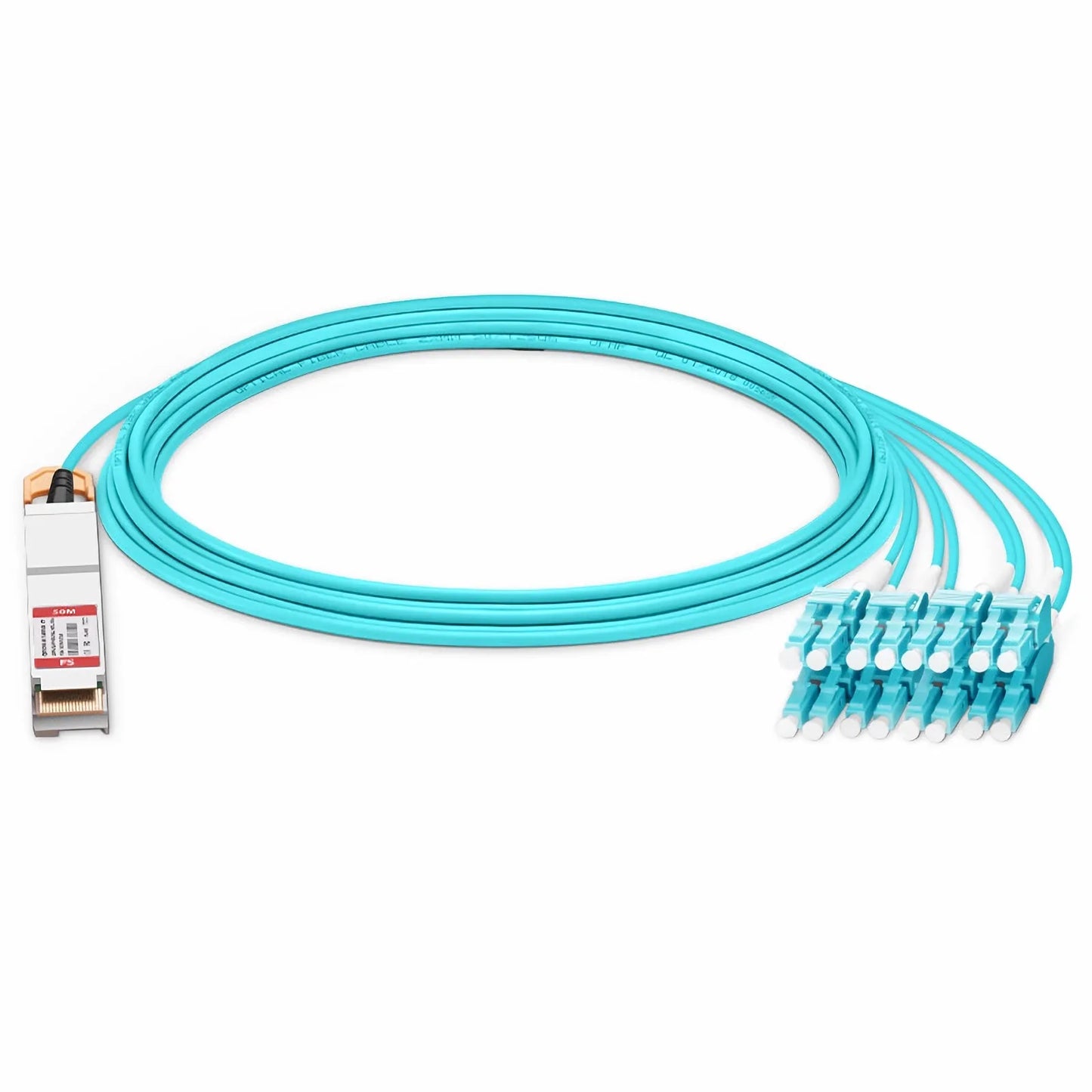50m (164ft) Generic Compatible 200G QSFP-DD 8 x 25G NRZ to 8 x 25G LC Duplex Active Optical Breakout Cable